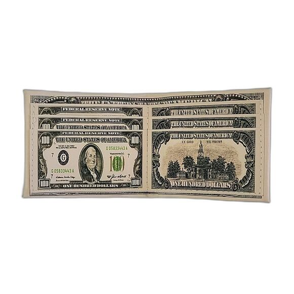 Cream Green $100 Bill Unisex Wallet Gag Gift College Card Holder - Picture 4 of 13
